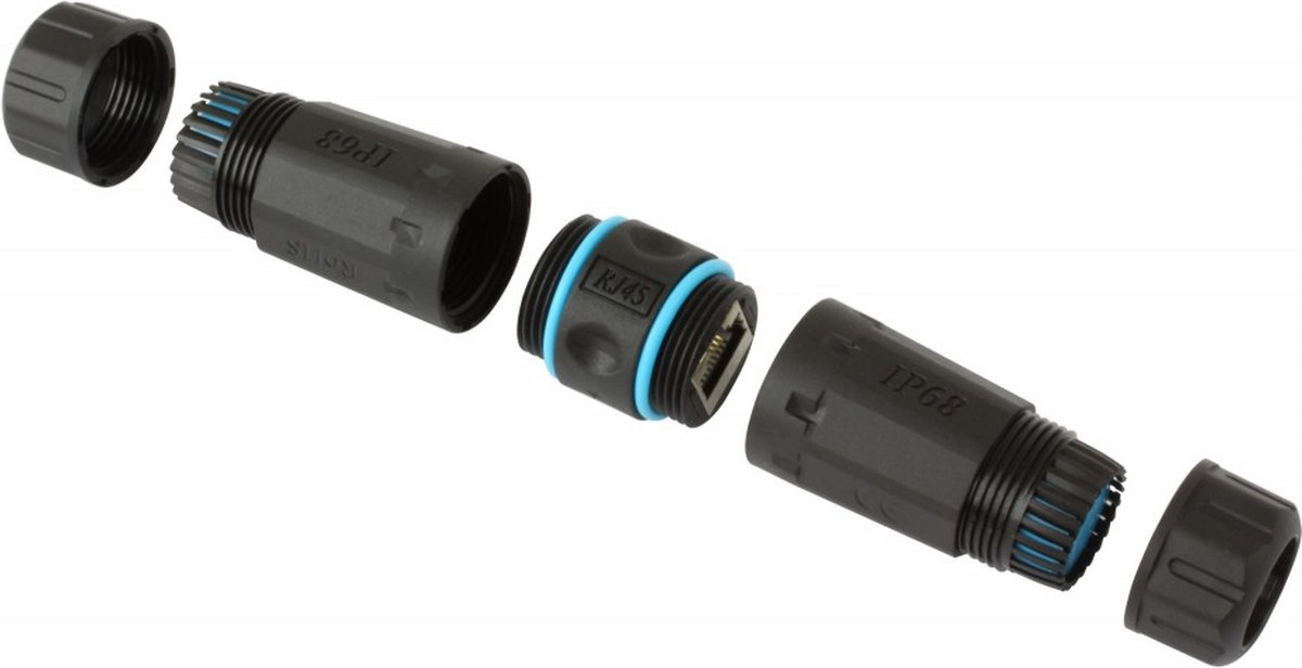 Techly IWP-MD C6-IP68T tussenstuk voor kabels RJ-45 Zwart
