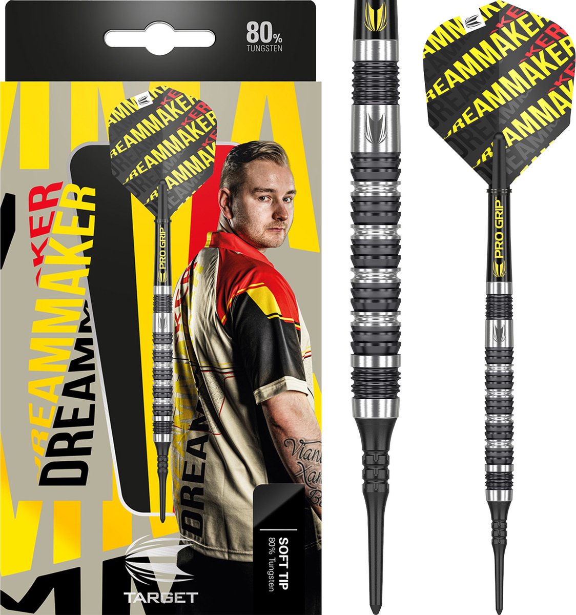 Target Dimitri van den Bergh 80% Soft Tip - Dartpijlen - 18 Gram