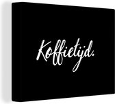 Tableau sur toile Citations - Dictons - Coffee Time - Café - 160x120 cm - Décoration murale XXL