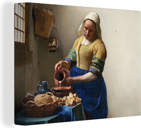 Toile - Peinture La Laitière - Art - Maîtres Anciens - Vermeer - 120x90 cm - Art Décoration murale - Chambre
