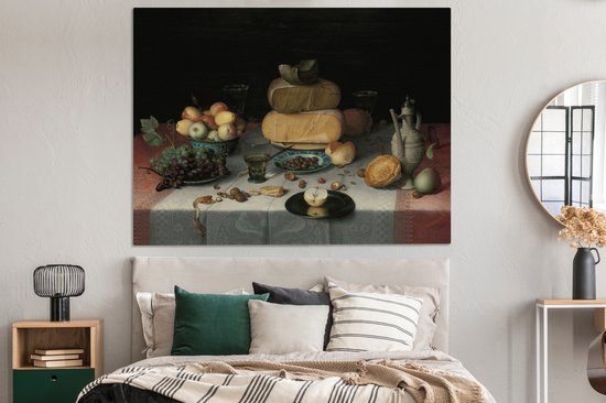 Toile - Peinture Nature morte aux fromages - Oeuvre - Maîtres anciens - 160x120 cm - Décoration de chambre - Salon