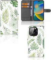 Wallet Book Case iPhone 14 Pro Smartphone Hoesje Leaves