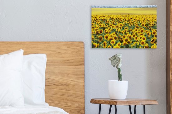Tableau sur toile Tournesol - Fleurs - Nature - 30x20 cm - Décoration murale