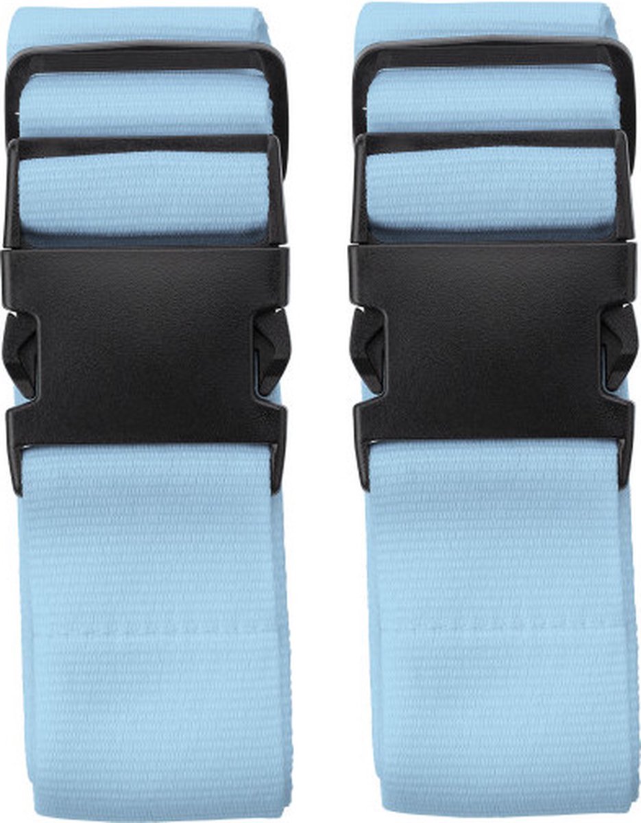 Bol.com 2x stuks Cadebo Kofferriemen 180cm - Verstelbaar - Geschikt voor iedere koffer - Lichtblauw - Gratis Verzonden aanbieding