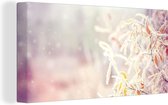 Tableau sur toile Hiver - Branches - Neige - Nature - 80x40 cm - Décoration murale