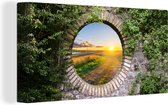 Tableau sur toile Campagne - Vue à Travers - Soleil - 160x80 cm - Décoration murale