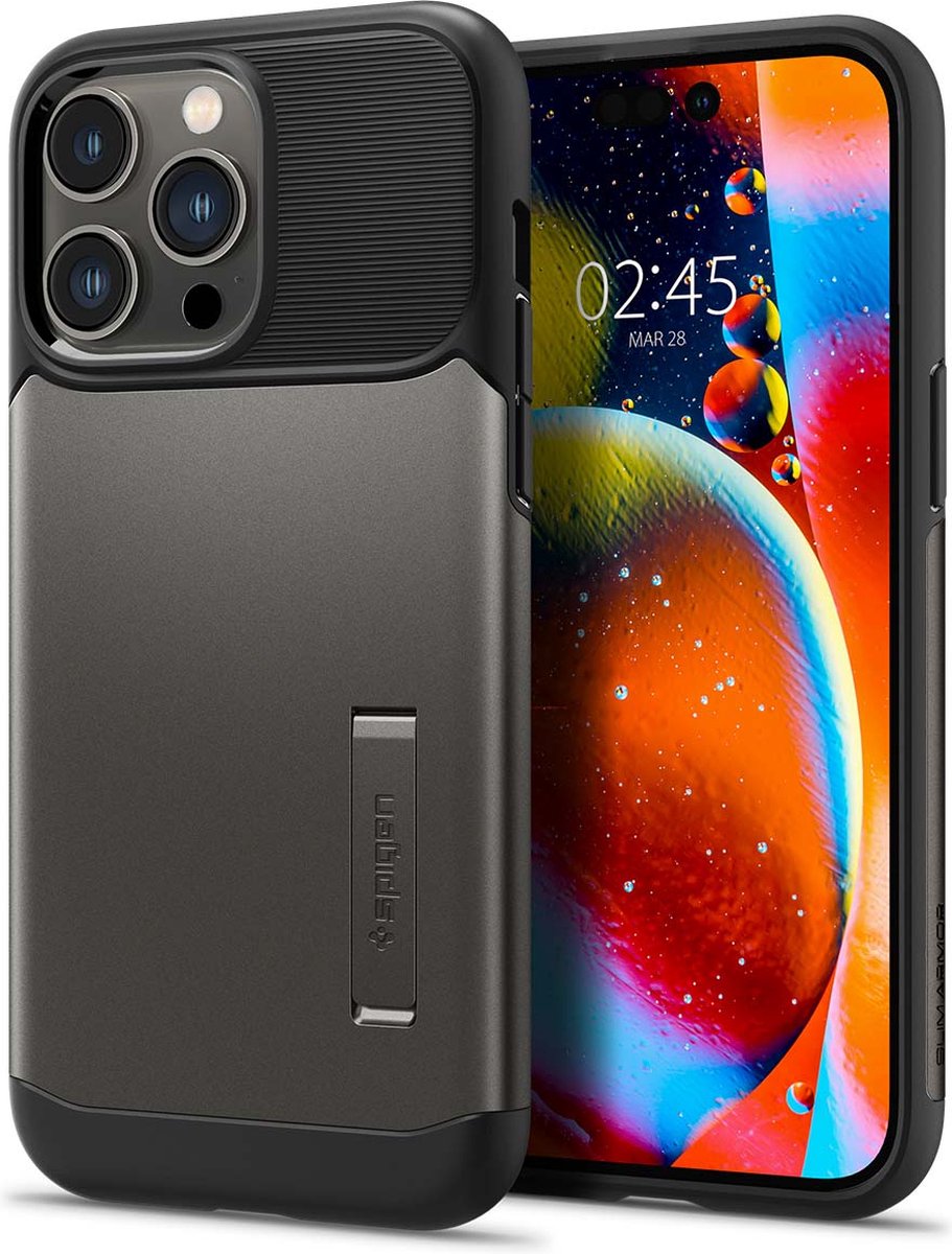 Spigen Slim Armor Apple iPhone 14 Pro Max Hoesje Back Cover Gunmetal