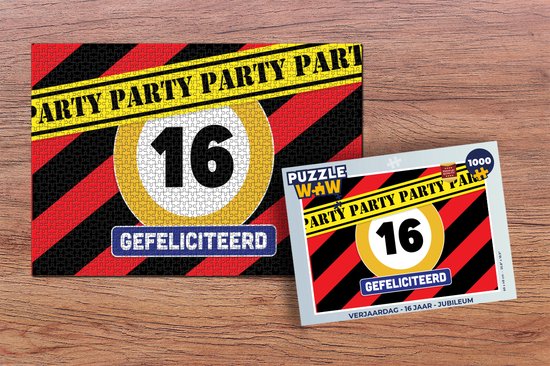 Puzzle Anniversaire - 16 Ans - Anniversaire - Jigsaw Puzzle - Puzzle 1000 pièces adultes - Sinterklaas cadeaux - Sinterklaas for big kids