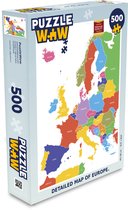 Puzzel Kaart - Europa - Kleur - Legpuzzel - Puzzel 500 stukjes
