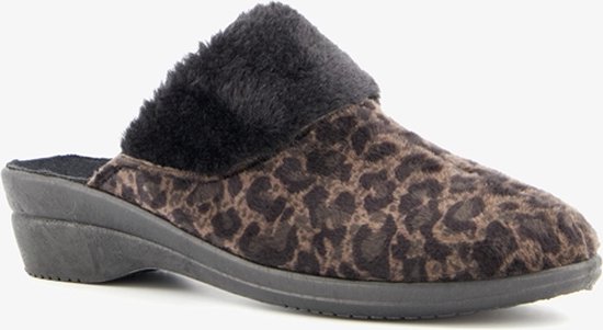 Thu!s dames pantoffels met luipaardprint - Bruin - Maat 36 - Sloffen |  bol.com