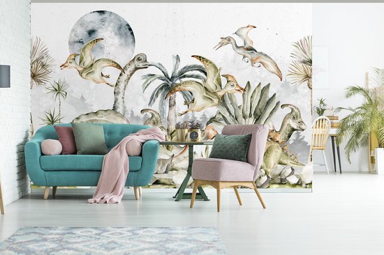 Papier Peint - Papier Peint Papier peint photo Dinosaurus - Enfants - Décoration Jungle - Largeur 330 cm x Hauteur 220 cm