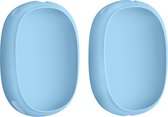 kwmobile 2x cover voor koptelefoon - geschikt voor Apple AirPods Max - Siliconen hoes voor hoofdtelefoon - In lichtblauw
