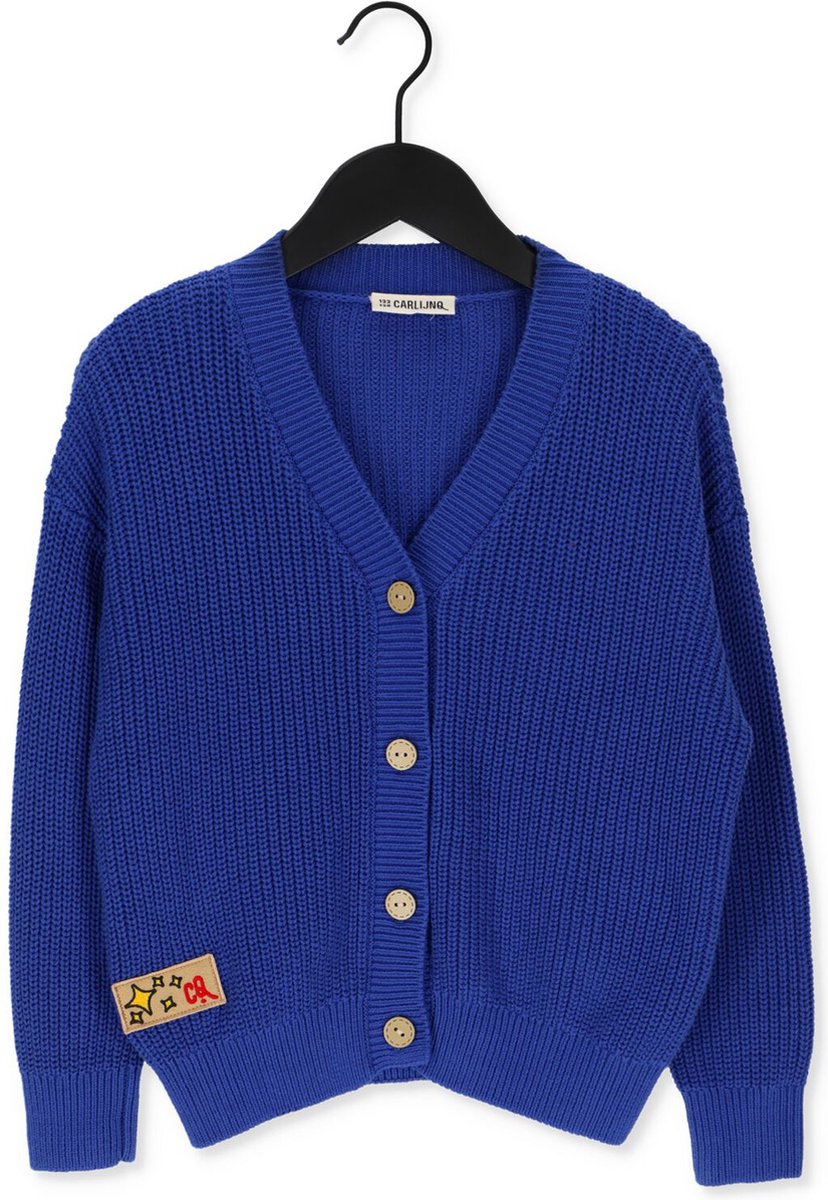 Carlijnq Knitted Cardigan - Cobalt Blue Truien & Vesten Jongens - Sweater - Hoodie - Vest- Blauw - Maat 98/104