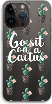 Case Company® - Hoesje geschikt voor iPhone 14 Pro Max hoesje - Cactus quote - Soft Cover Telefoonhoesje - Bescherming aan alle Kanten en Schermrand