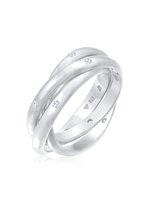 Elli PREMIUM Bagues Trio de Basis pour femme avec topaze en Argent sterling 925