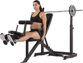 Bol.com Tunturi WB50 Halterbank - Bankdrukbank - Leg extension - Bicep curls - Hamstring Curls - Incl. gratis fitness app aanbieding