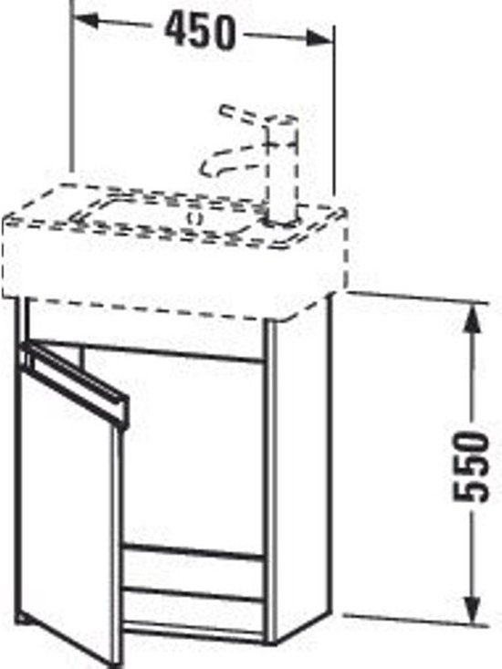 Duravit Ketho Wastafelonderkast 45x22.5x55cm Standaard greep spaanplaat