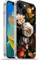 Geschikt voorApple Iphone 14 - Softcase hoesje - Bloemen - Natuur - Patroon - Siliconen Telefoonhoesje