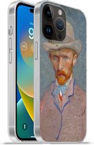 Geschikt voorApple Iphone 14 Pro Max hoesje - Zelfportret - Vincent van Gogh - Siliconen Telefoonhoesje