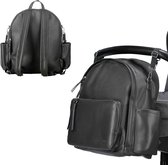 FreeON 3in1 Nursery Bag Glamour, Sac à dos et organisateur universel pour landau, poussette ou buggy - y compris matelas à langer et cintre pour sac - Accessoires de poussette - Sac à langer - Noir