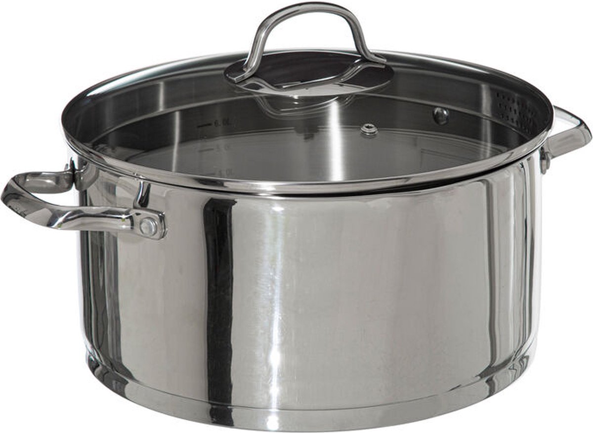 Pan met deksel rvs 28 cm zilver zilver
