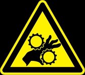 Waarschuwingsbord handbeklemming tandwielen - kunststof 100 mm