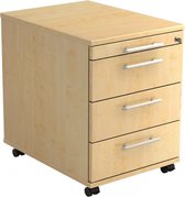 Ladeblok - 3 Lades - Verrijdbaar - Esdoorn - 42,8 x 58 x 59 cm - Signa Ac30 RE