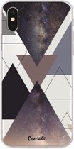 Casetastic Apple iPhone X / iPhone XS Hoesje - Softcover Hoesje met Design - Galaxy Triangles Print