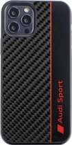 iPhone 12/12 Pro Backcase hoesje - Audi - Effen Zwart - Carbon