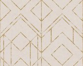 ART DECO BEHANG - Beige Goud - AS Creation Metropolitan Stories 2