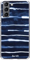 Casetastic Samsung Galaxy S21 4G/5G Hoesje - Softcover Hoesje met Design - Electrical Navy Print