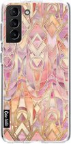 Casetastic Samsung Galaxy S21 Plus 4G/5G Hoesje - Softcover Hoesje met Design - Coral and Amethyst Art Print