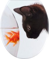 Wenko Toiletbril Fish & Cat 38 X 42 Cm Duroplast Wit