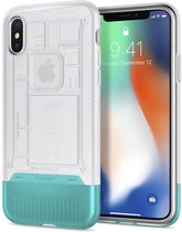 Spigen Classic C1 hoesje plastic case hardcase transparant blauw iPhone X - Blauw