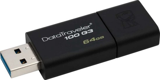 Kingston DataTraveler 100 G3 64GB USB Stick 3.0 Flash Drive - Zwart - Kingston