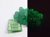 Chessex Borealis D6 12mm Light Green/gold Luminary Dobbelsteen Set (36 stuks)