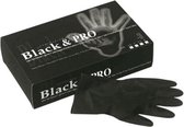 Handschoen Latex S Zwart Satin 20St