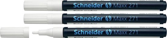 Schneider lakmarker - Maxx 271 - 1-2 mm - wit - 3 stuks - S-127149-3