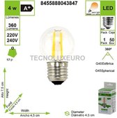 FILAMENT LED BULB BOLVORMIG 4W E27 2700K (PACK VAN 4)