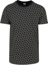 Urban Classics Heren Tshirt -2XL- Allover Logo Zwart