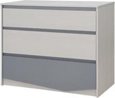 IGLOO Kinderladekast - 3 laden - Licht eiken / grijs decor - L97.6 x D45 x H81cm