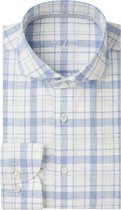 Overhemd Profuomo Slim Fit blauw geruit