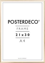 Fotolijst - Posterdeco - Premium Metaal - Fotomaat 21x30 cm (A4) - Posterlijst - Fotolijstje - Goud