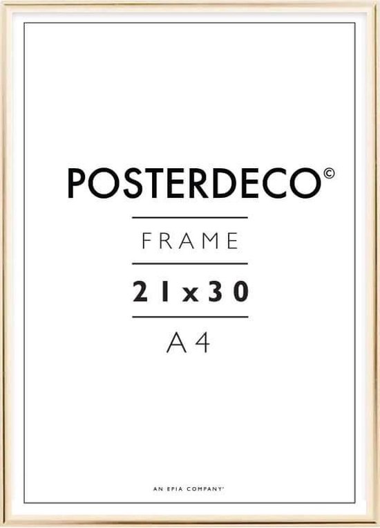 Cadre photo - Posterdeco Premium Metal - Format de l'image 21x30 cm (A4) -  Or | bol.com