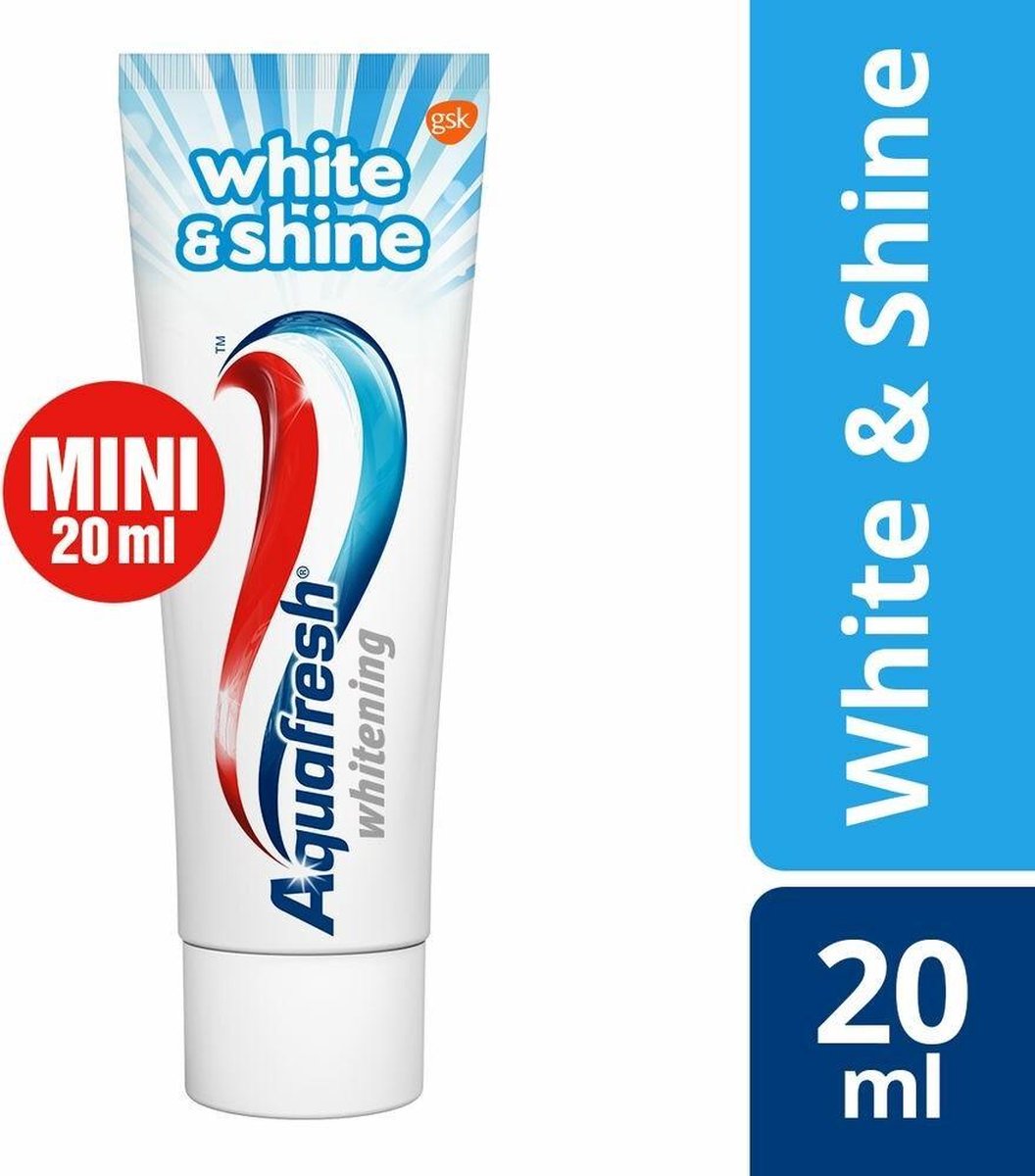 leerling laat staan Matron 48x Aquafresh White & Shine Mini Tandpasta 20 ml | bol.com