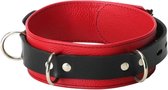 Bundle - Strict Leather - Lederen Rood-Zwarte Halsband met glijmiddel