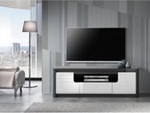 Tv-meubel 150 - Wit en donkergrijs - L 150 x D 41 x H 50cm - BELLINI