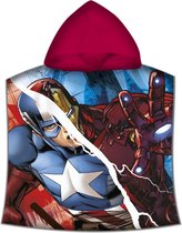 Marvel Avengers badcape/badponcho met rode capuchon voor jongens - Marvel - badcapes/zwembadcapes/strandponcho voor jongens
