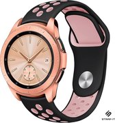Siliconen Smartwatch bandje - Geschikt voor  Samsung Galaxy Watch sport band 41mm / 42mm - zwart/roze - Strap-it Horlogeband / Polsband / Armband