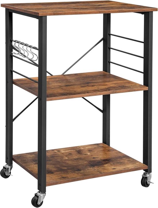Songmics de cuisine sur roulettes Songmics - Marron - Métal